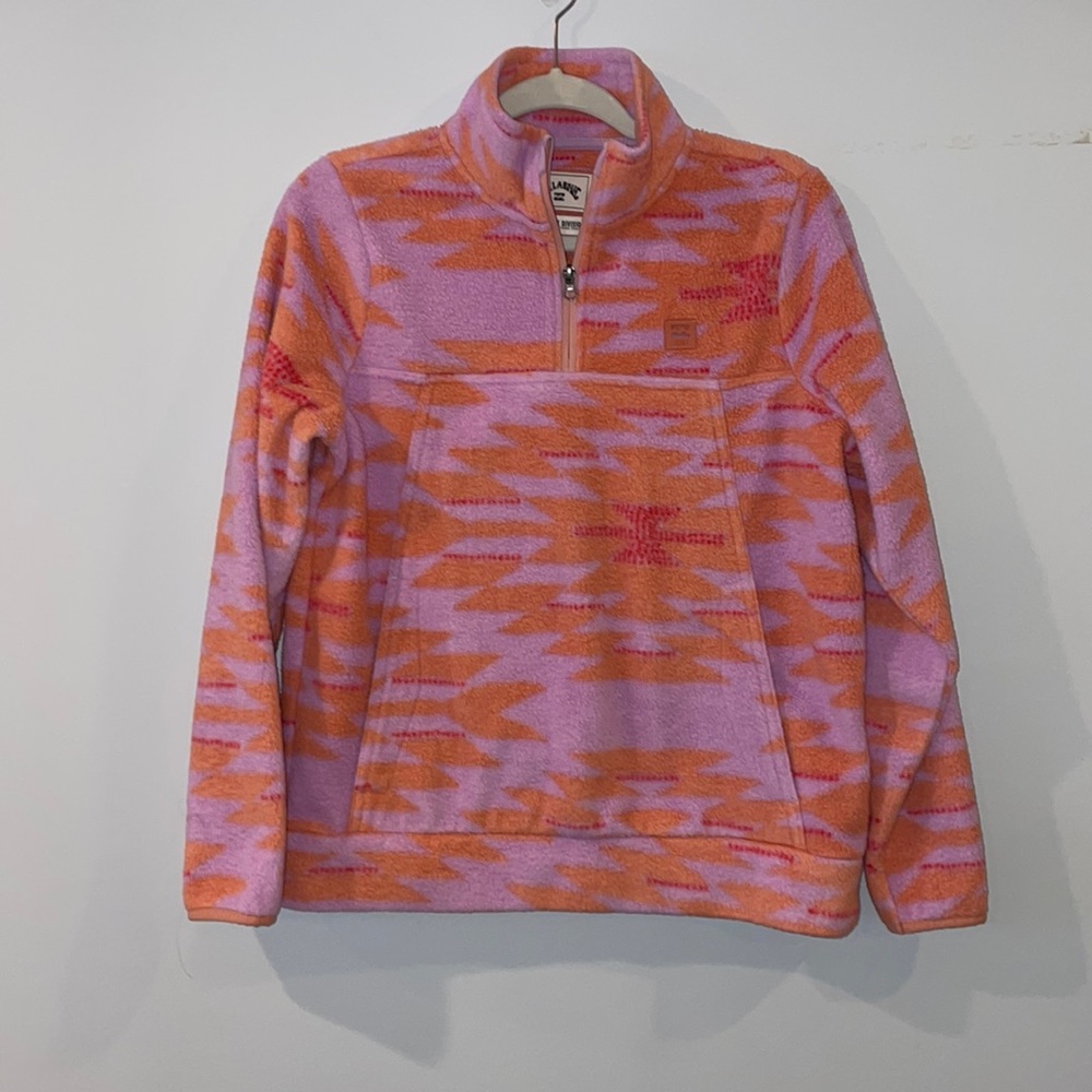 Billabong Pink & Orange Patterned Fleece Pullover
